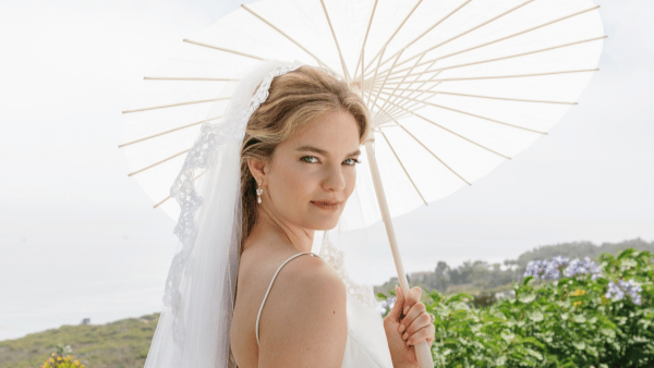 bridal hair with veil
