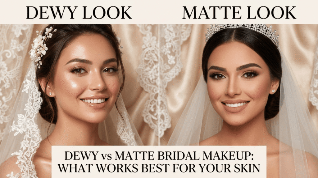 Dewy vs Matte Bridal Makeup