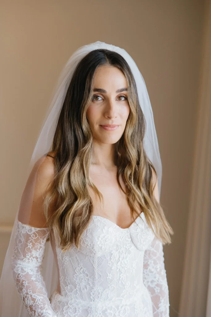 Bride wearing professional bridal makeup by Brittany Brown Beauty.